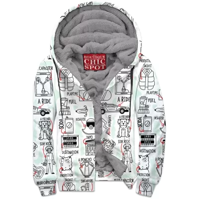 Back To The Future Zip-Fleece-Hoodie, Sci-Fi Zip-Fleece-Hoodie