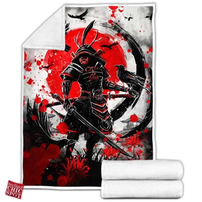 Raven Bushido Samurai Fleece Blanket