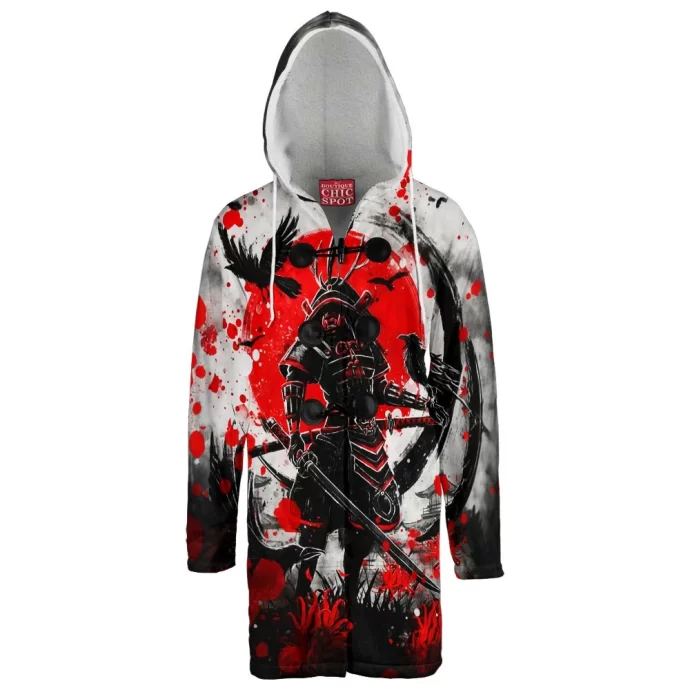 Raven Bushido Samurai Hooded Cloak Coat