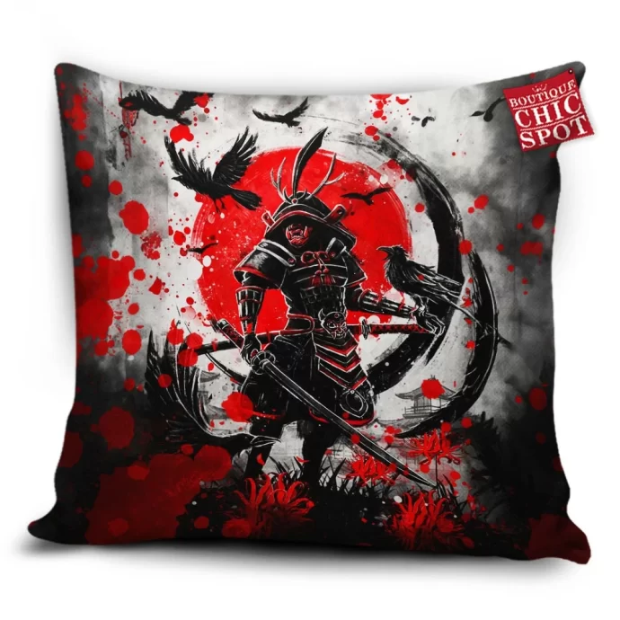 Raven Bushido Samurai Pillow Cover