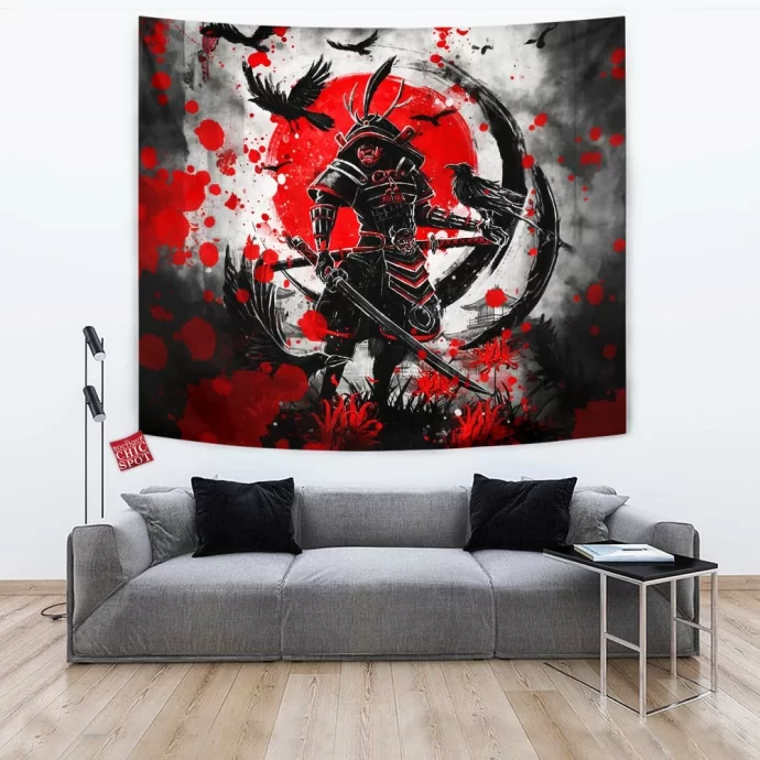 Raven Bushido Samurai Tapestry