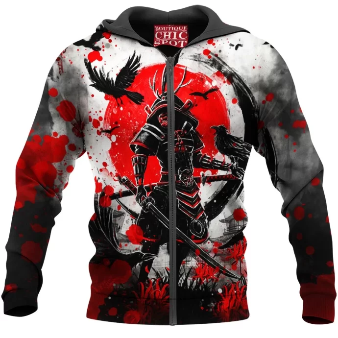 Raven Bushido Samurai Zip Hoodie