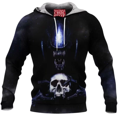 Alien Fleece-Hoodie, Sci-Fi Fleece-Hoodie