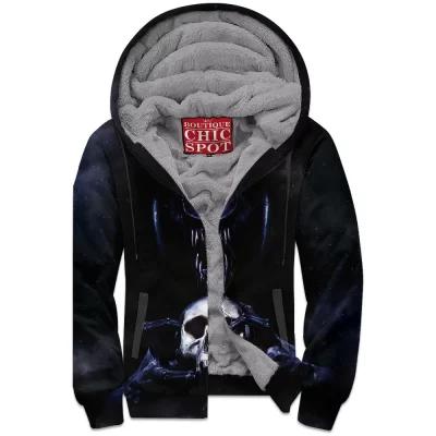 Alien Zip-Fleece-Hoodie, Sci-Fi Zip-Fleece-Hoodie