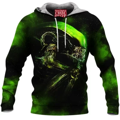 Alien Fleece-Hoodie, Horror Fleece-Hoodie, Sci-Fi Fleece-Hoodie, Xenomorph Fleece-Hoodie