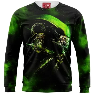 Horror Zip Sweatshirt, Alien Zip Sweatshirt, Xenomorph Zip Sweatshirt