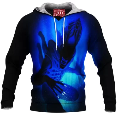 Alien Fleece-Hoodie, Sci-Fi Fleece-Hoodie