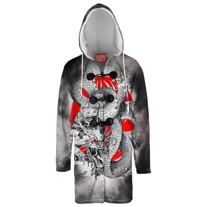 Japanese Dragon Hooded Cloak Coat