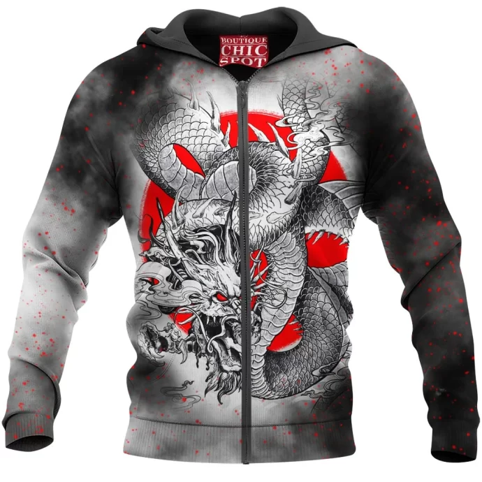 Japanese Dragon Zip Hoodie