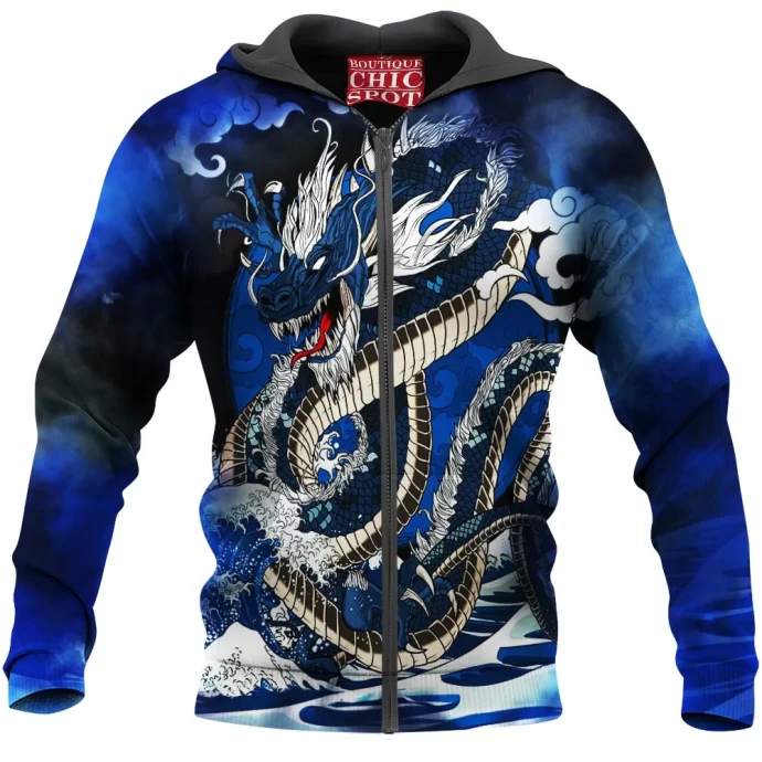 Japanese Dragon Zip Hoodie