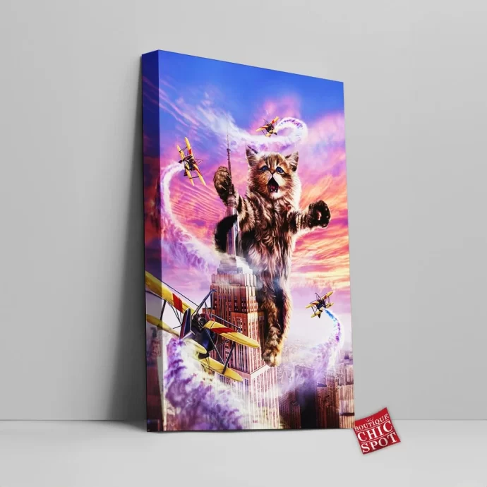 Monster Cat Canvas Wall Art