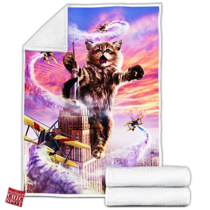 Monster Cat Fleece Blanket