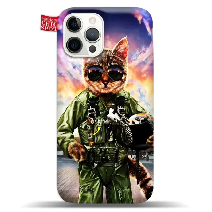 Cat Pilot in the Air Force Phone Case Iphone