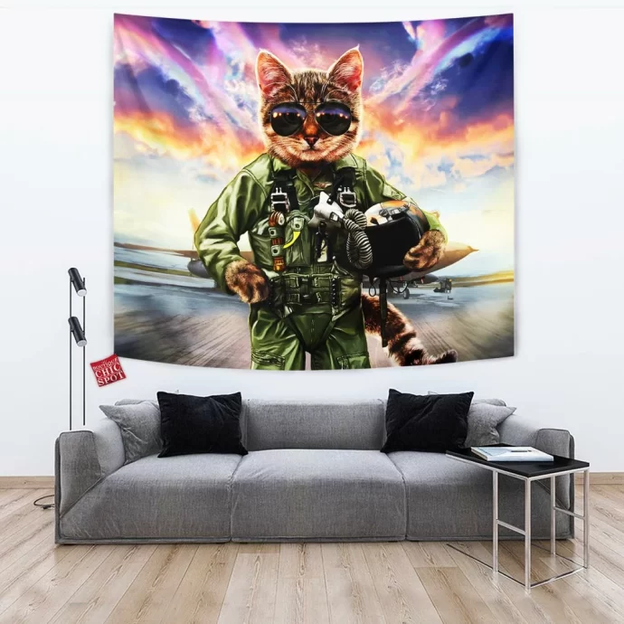 Cat Pilot in the Air Force Tapestry