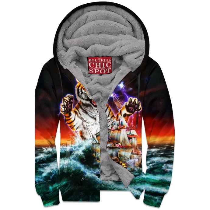 Monster Titan Tiger Zip Fleece Hoodie