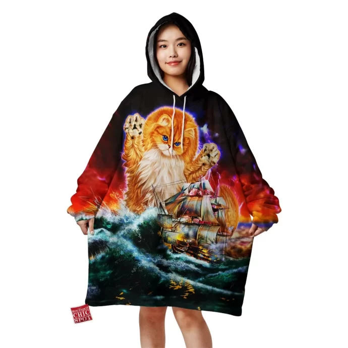 Monster Titan Cat Blanket Hoodie