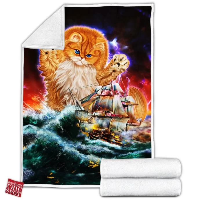 Monster Titan Cat Fleece Blanket