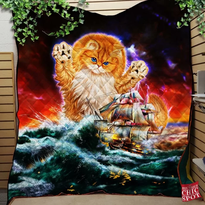 Monster Titan Cat Quilt Blanket