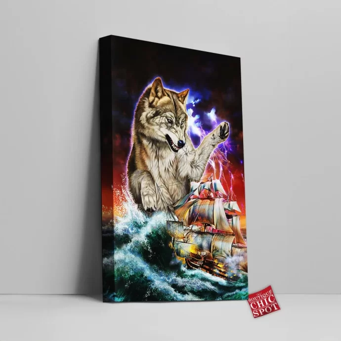 Monster Titan Wolf Canvas Wall Art