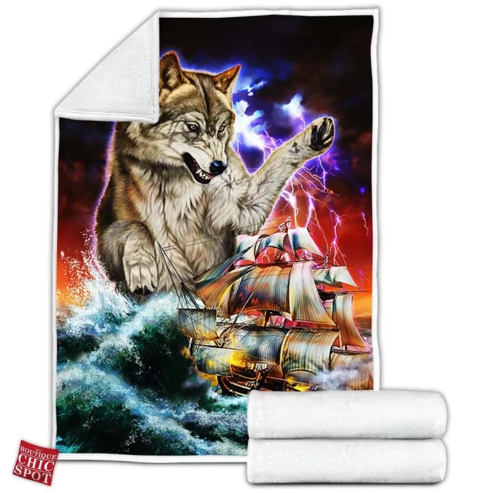 Monster Titan Wolf Fleece Blanket