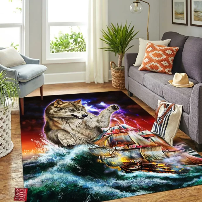 Monster Titan Wolf Rectangle Rug