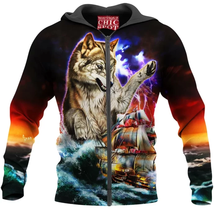 Monster Titan Wolf Zip Hoodie