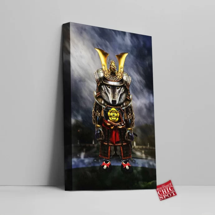 Timber Wolf Samurai Canvas Wall Art