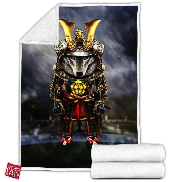 Timber Wolf Samurai Fleece Blanket