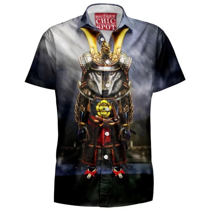 Timber Wolf Samurai Hawaiian Shirt