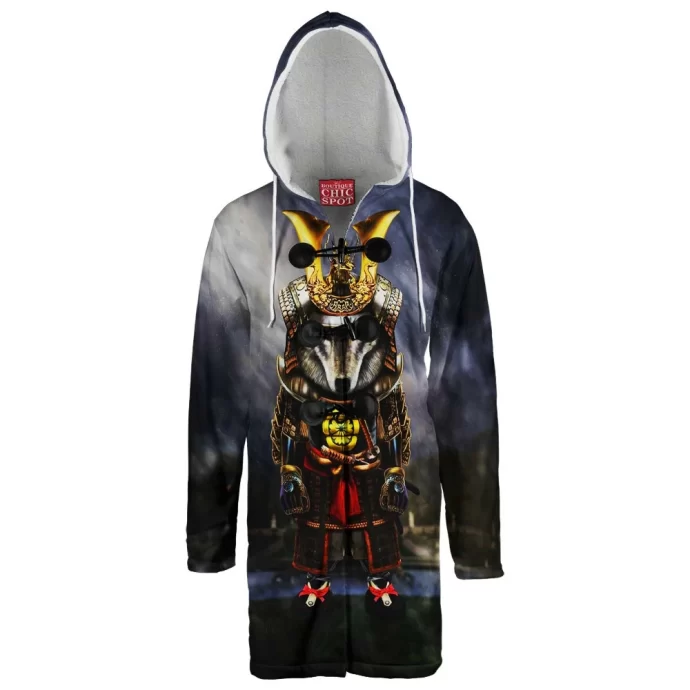 Timber Wolf Samurai Hooded Cloak Coat