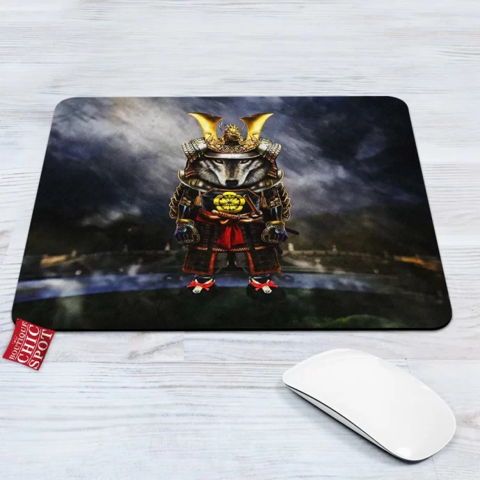 Timber Wolf Samurai Mouse Pad