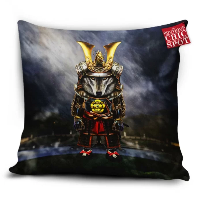 Timber Wolf Samurai Pillow Cover