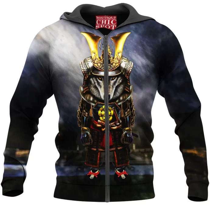 Timber Wolf Samurai Zip Hoodie