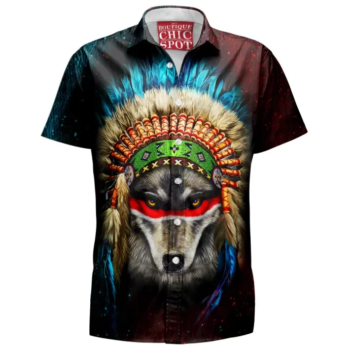 Indian War Chief Wolf Hawaiian Shirt