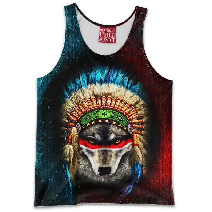 Indian War Chief Wolf Tank Top