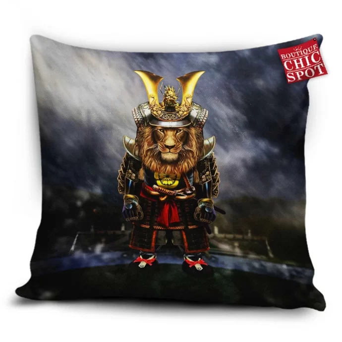 Samurai Lion Pillow Cover