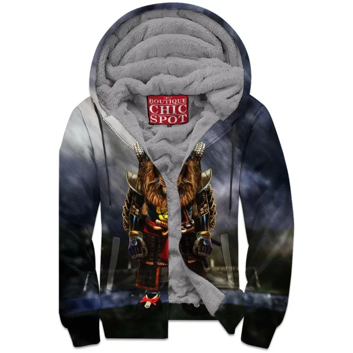 Samurai Lion Zip Fleece Hoodie