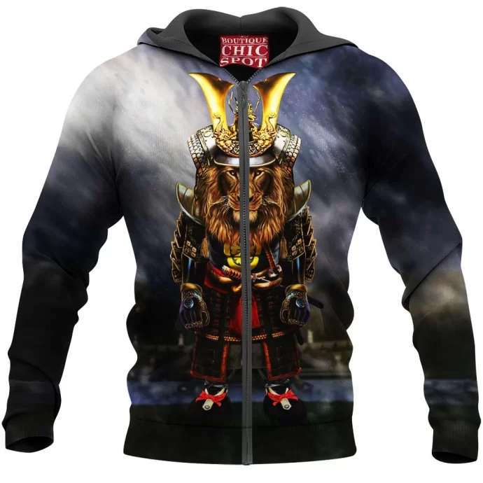 Samurai Lion Zip Hoodie