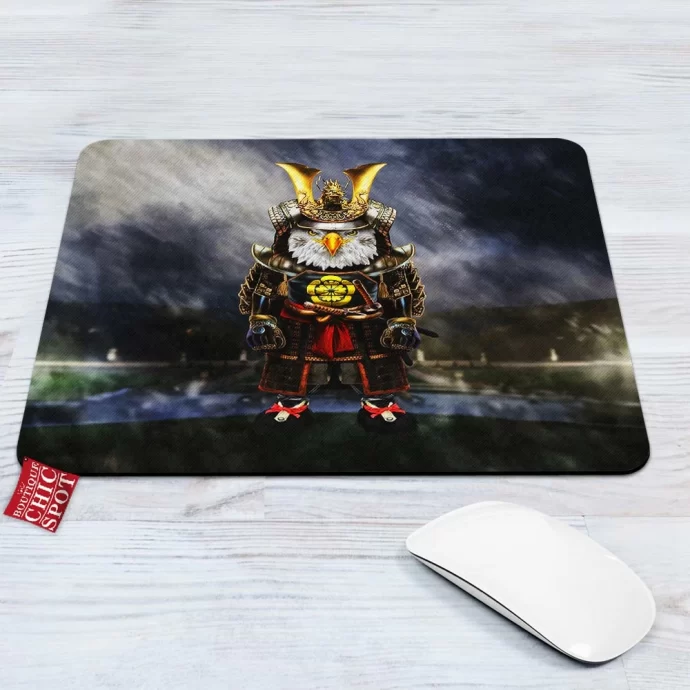 Samurai Bald Eagle Mouse Pad