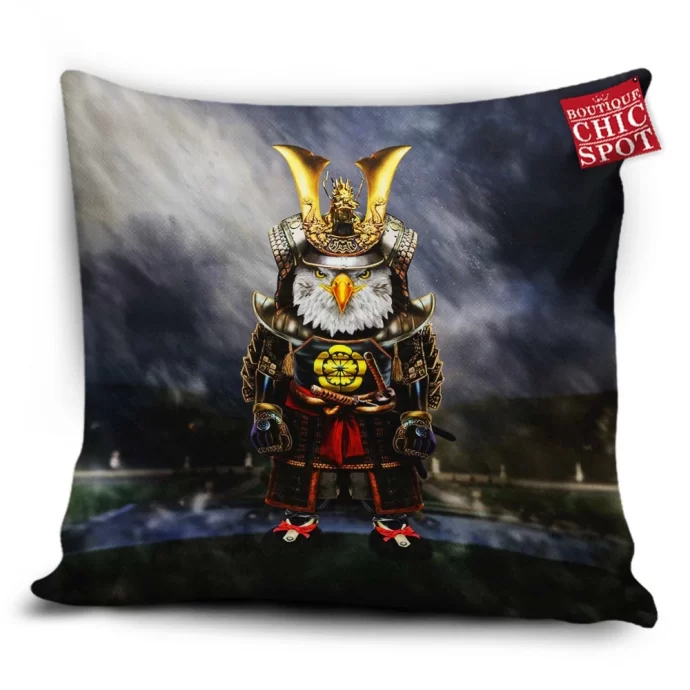 Samurai Bald Eagle Pillow Cover