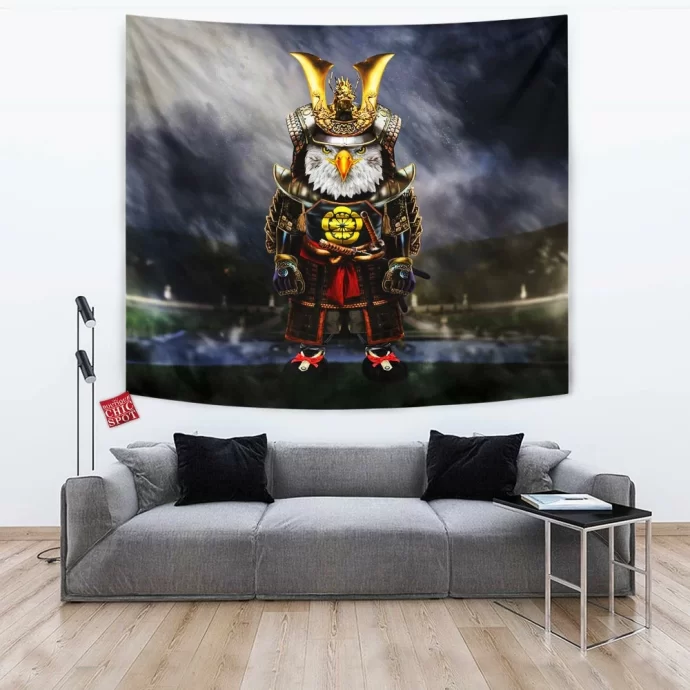 Samurai Bald Eagle Tapestry