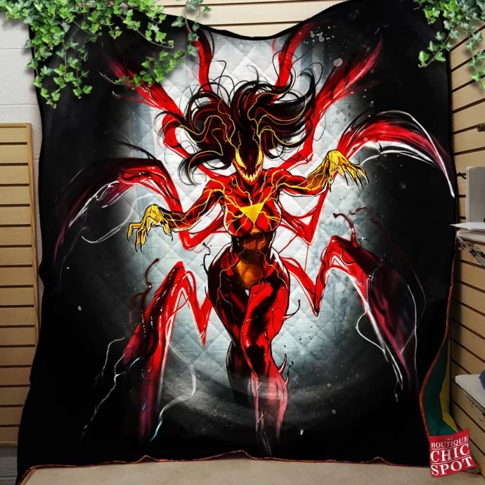 Carnage x Spider-Woman Quilt Blanket