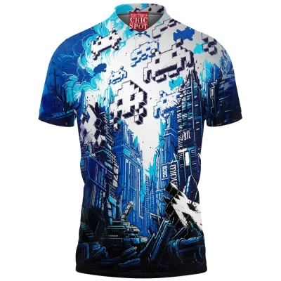 Game Polo Shirt, Space Invaders Polo Shirt