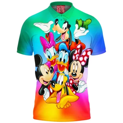 Animation Polo Shirt, Disney Polo Shirt, Mickey Mouse Polo Shirt, Pluto Polo Shirt, Minnie Mouse Polo Shirt, Donald Duck Polo Shirt
