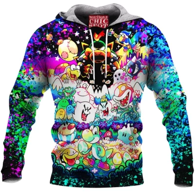 Bigger Boo Fleece-Hoodie, Bowser Fleece-Hoodie, Game Fleece-Hoodie, Mario Fleece-Hoodie, Yoshi Fleece-Hoodie