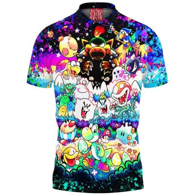 Bigger Boo Polo Shirt, Bowser Polo Shirt, Game Polo Shirt, Mario Polo Shirt, Yoshi Polo Shirt