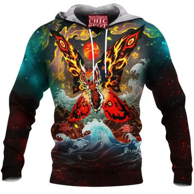 Sci-Fi Fleece-Hoodie, Kaiju Fleece-Hoodie, Monster Fleece-Hoodie, Mothra Fleece-Hoodie