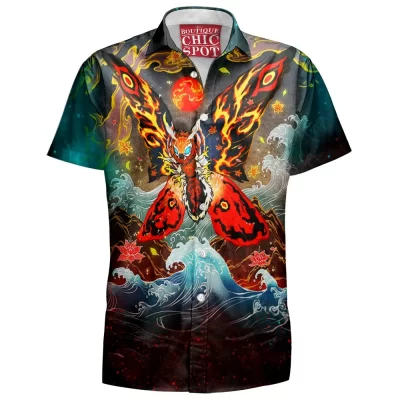 Sci-Fi Hawaiian-Shirt, Kaiju Hawaiian-Shirt, Monster Hawaiian-Shirt, Mothra Hawaiian-Shirt