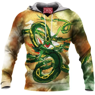 Anime Fleece-Hoodie, Digimon Fleece-Hoodie, Rayquaza Fleece-Hoodie