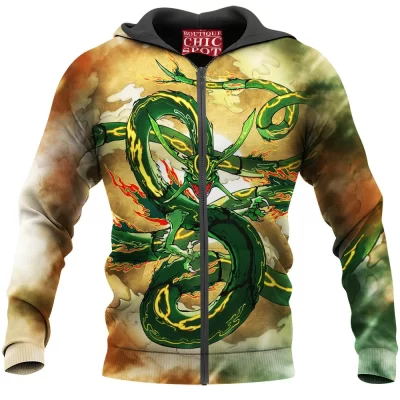Anime Zip-Hoodie, Digimon Zip-Hoodie, Rayquaza Zip-Hoodie